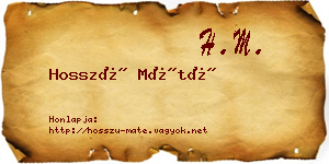 Hosszú Máté névjegykártya