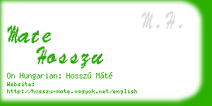 mate hosszu business card