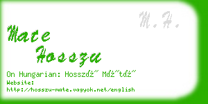 mate hosszu business card